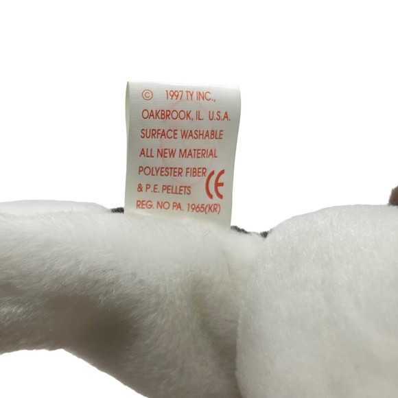 Ty Beanie Babies Baby1997 BRUNO Chocolate Brown Bull Terrier Dog Tush Tag Stamp - Picture 6 of 10